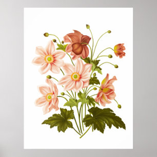 Joli poster à la décoration fleurie vintage