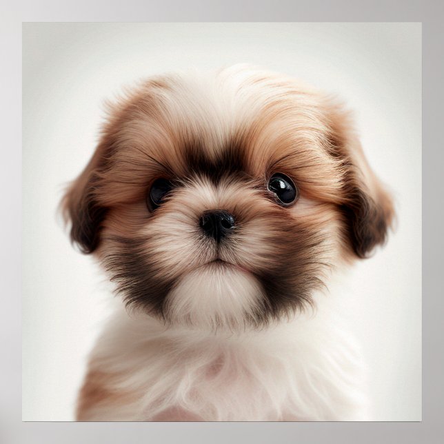 Joli poster de portrait de chiot Shih Tzu (2) (Devant)