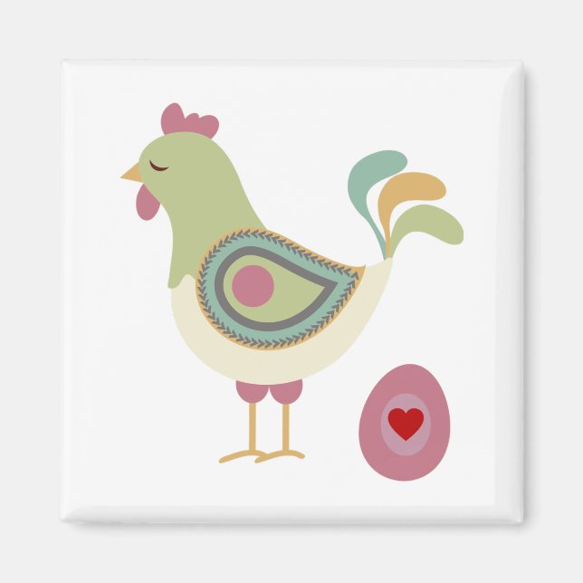 Joli Poulet Et Aimant Oeufs (Devant)