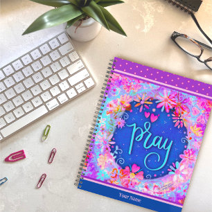 Joli Pray Floral Joyeux Violet Bleu Art