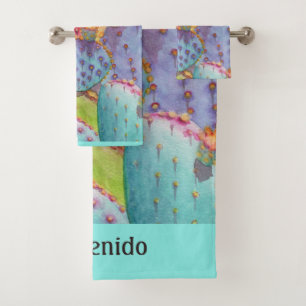 Joli Prickly Pear Serviette de bain ensemble de sa