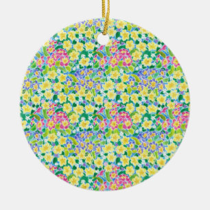 Joli Primroses Arrondi Ornement en céramique pour