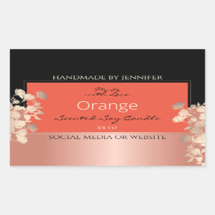 Joli produit Floral Étiquette Orange Rouge Rose Or