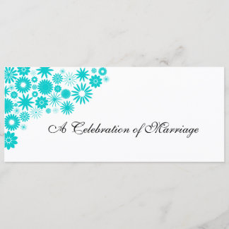 Joli Programme de Mariage Fleurs Turquoise