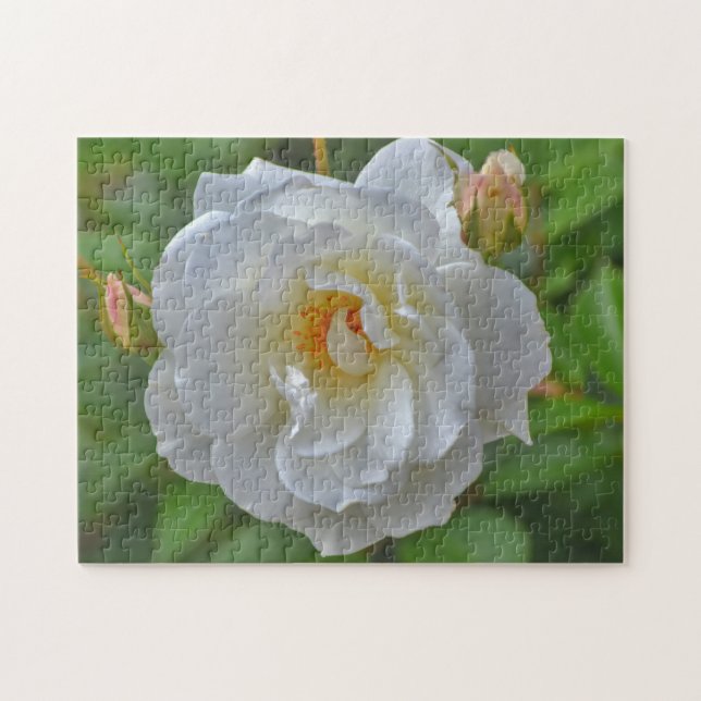Joli Puzzle d'Art Rose Blanc (Horizontal)