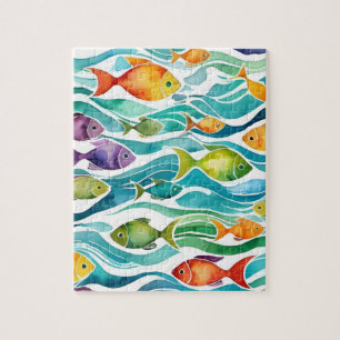 Joli puzzle de petits poissons.