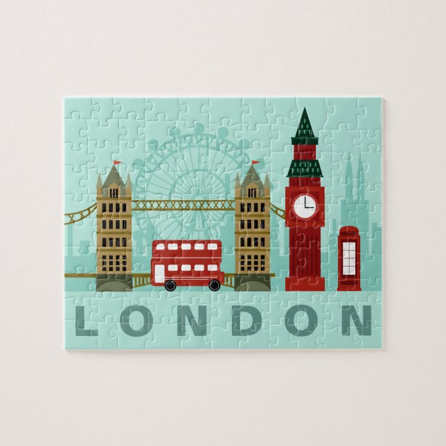 Joli puzzle d'illustration de Londres (Horizontal)