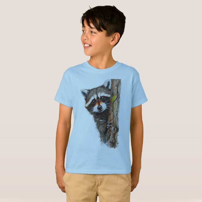 Joli Raccoon sur T-shirt Tree Kids’ (Devant entier)