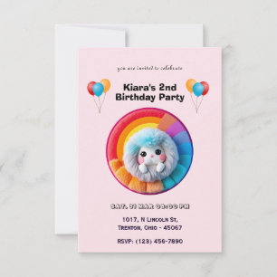 Joli Rainbow Plush Toy Carte Anniversaire
