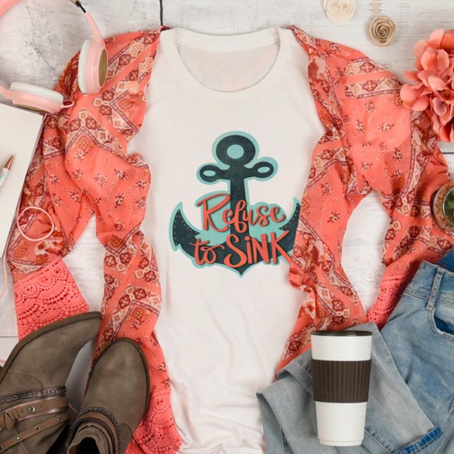 Joli Refuse à enfoncer Ancre Inspirivity T-Shirt (Créateur téléchargé)