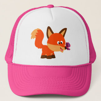 Joli Renard Cartoon Et Casquette Papillon