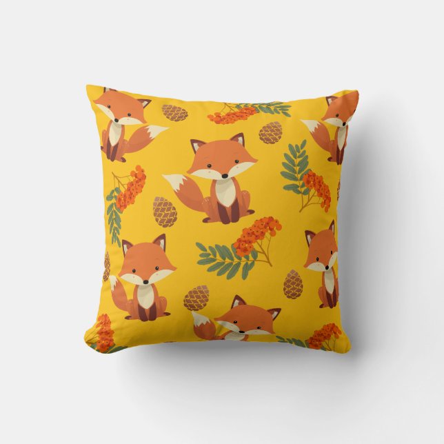 Joli renard de couleur automne coussin pour les en (Recto)