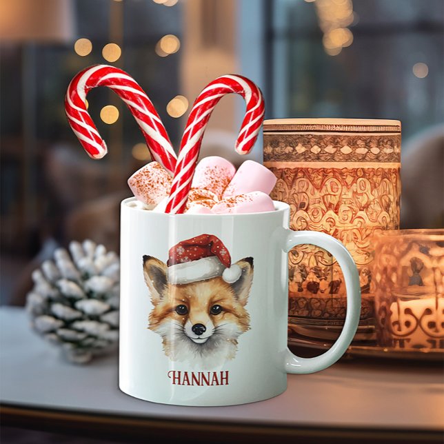 Joli renard de Noël Personnalisé Xmas Mug (Fox Christmas Mug Keepsake)