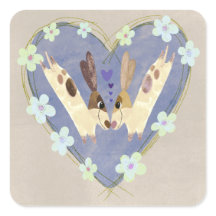 Joli Renard et Autocollant d'Hiver de Cardinal