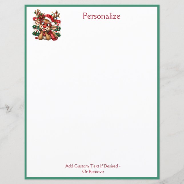 Joli Renne Noël Personnalisé Fêtes (Devant)