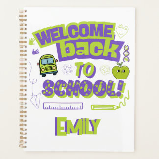 Joli retour à l'école violet vert