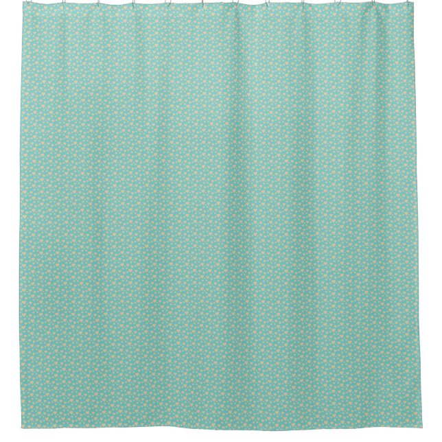 Joli rideau de douche aux coeurs bleus (Devant)