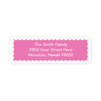 Joli rose avec Étiquette de adresse frontalier bla