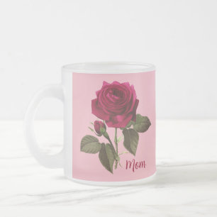 Joli Rose de verre givré Mug pour maman - Editable