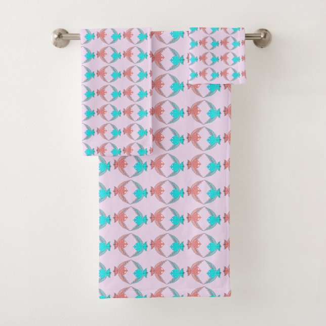 Joli rose et bleu Inséparables serviettes à motifs (En situation)