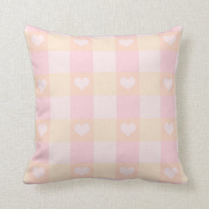Joli rose et doux Coeurs Jaunes Filles Coussin