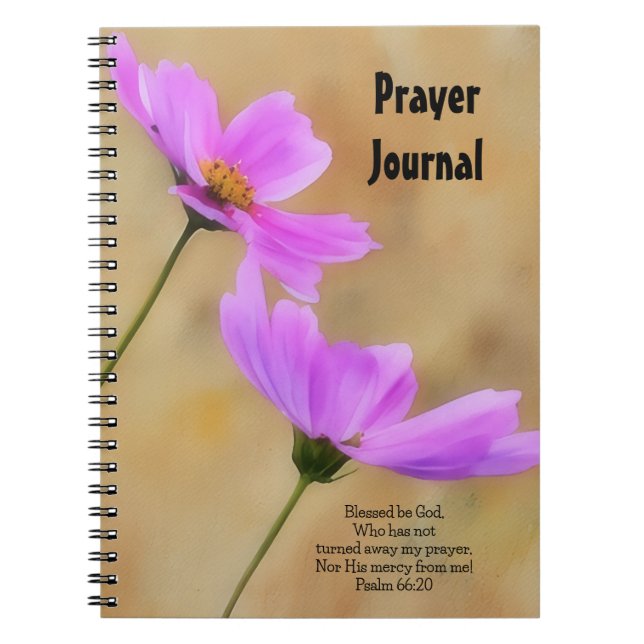 Joli rose Fleurs Floral Prayer Carnet Journal de p (Devant)