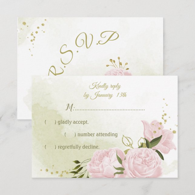 joli rose fleurs vert feuille botanique RSVP ca (Devant / Derrière)
