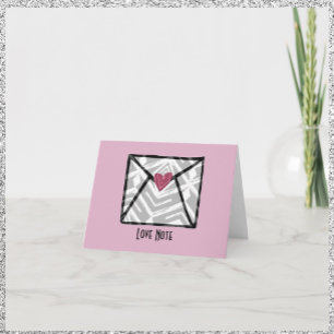 Joli rose Love Note Coeur
