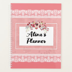 Joli rose Positions et Dentelle Vintage Nom Planif