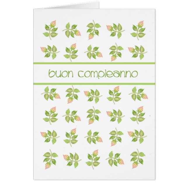 Joli rose Rosebuds Langue Italienne Anniversaire (Devant)