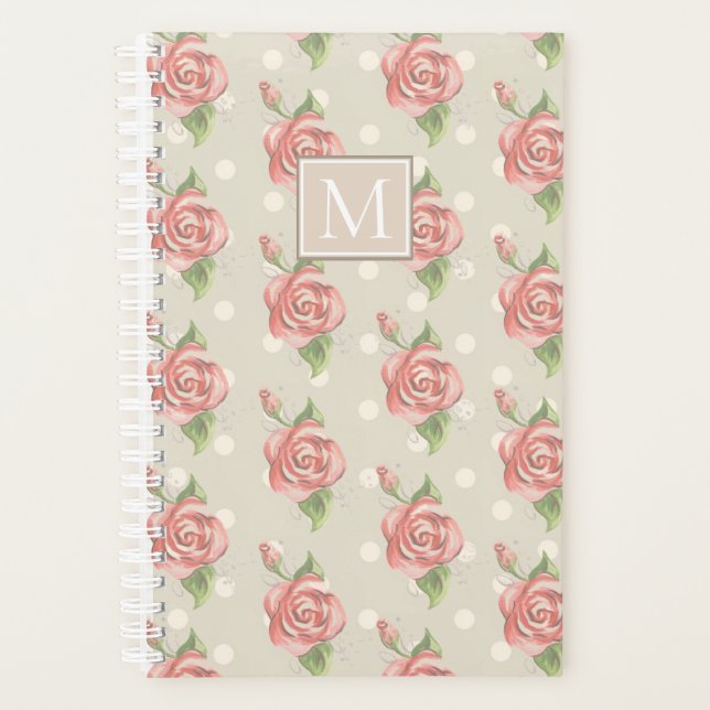 Joli rose Roses et points Monogramme (Devant)