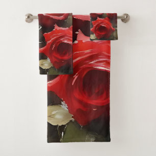 Joli roses rouge vif jardin aquarelle peinture