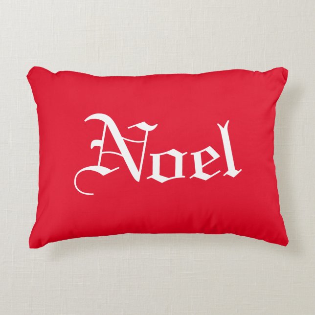 Joli rouge et blanc "Noel" coussin accent de Noël (Devant)