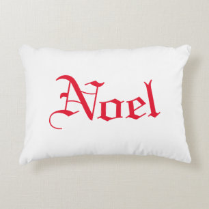 Joli rouge et blanc "Noel" coussin accent de Noël
