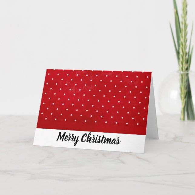 Joli rouge foncé avec des points Carte de Noël (Devant)
