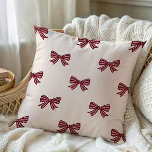 Joli Rouge Rose Vaches Motif Oreiller de Noël