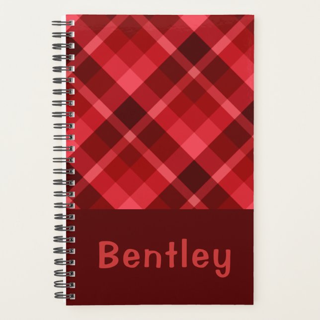Joli Ruby Red Plaid Monogramme Petit Planificateur (Devant)