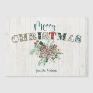 Joli Russe Floral Joyeux Noël Typographie