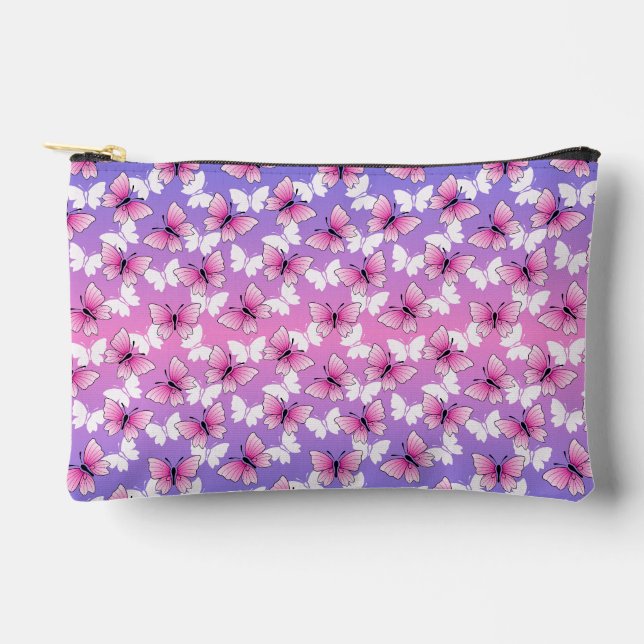 Joli Sac à Coudre Imprimé Papillon Rose et Blanc (Recto)