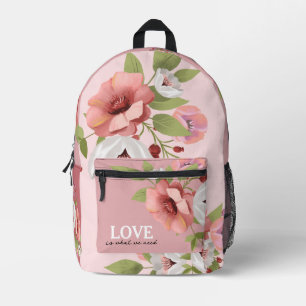 Joli sac à dos de fille à fleurs illustrées