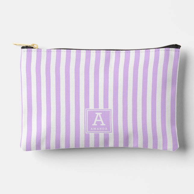 Joli Sac À Monogramme Bandes Lavande Clair Et Blan (Recto)