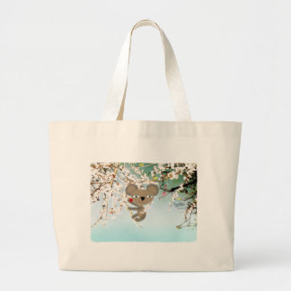 Joli sac cabas en toile de coton Koala en fleurs,