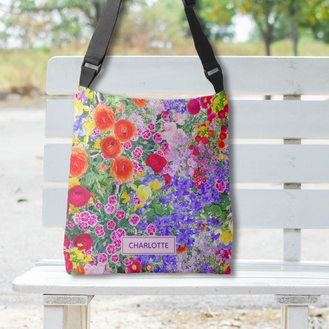Joli sac fleuri joli coloré avec nom (Créateur téléchargé)