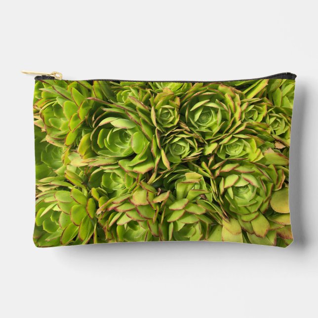 Joli sac fleuri vert pour cosmétiques ou crayons (Recto)