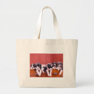 Joli Sac fourre-tout Collie Puppies Bordure