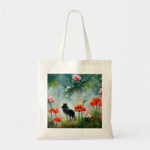 Joli sac fourre-tout d'animaux sauvages à fleurs