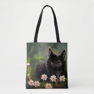 Joli sac fourre-tout d'animaux sauvages à fleurs