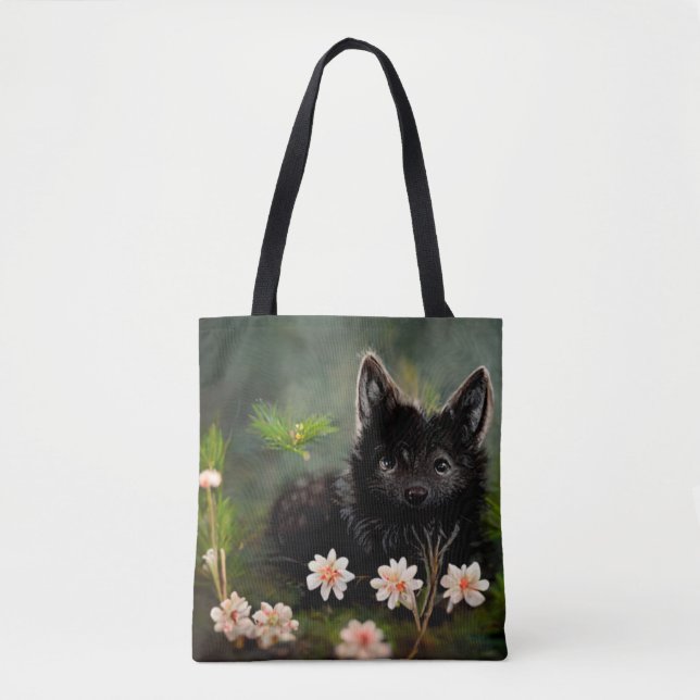 Joli sac fourre-tout d'animaux sauvages à fleurs (Devant)