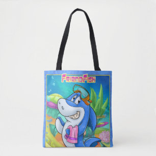 Joli sac fourre-tout de dessin animé avec requin d