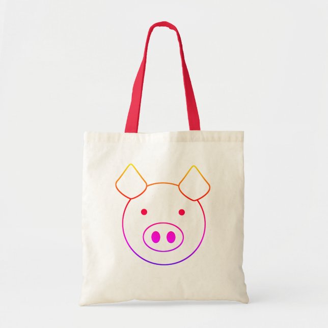 Joli sac fourre-tout de porc coloré (Devant)